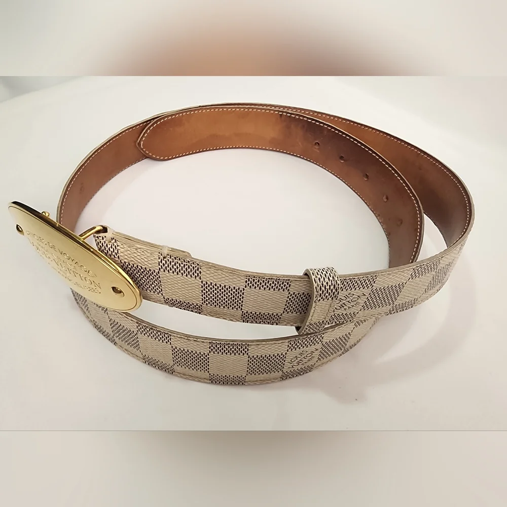 Louis Vuitton Damier Azur Canvas Voyage Belt 100/40